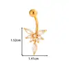Botón de Ombligo Hensen de Acero Inoxidable Incrustado con Encaje de Circonita Cruz Navel Nail Joyería para Piercing Abdominal de Exportación Europea y Americana