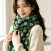 Bufanda Roja Transfronteriza para Mujer Otoño e Invierno Protector de Cuello Bufanda de Cuadros Rombos Tendencia Japonesa y Coreana Regalo de Fiesta Anual de Navidad Bufanda al por Mayor