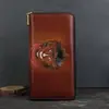 Cartera de Cuero Genuino Personalizada con Repujado de Patrón Animal de Alta Gama, Bolso de Mano, Bolso Bandolera, Bolso de Mano, Tarjetero Personalización