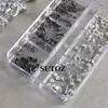 Joyería para Uñas Nueva Transfronteriza Estilo Punk Oscuro Ins Remache de Fondo Puntiagudo Gris Negro Joyería para Uñas de Tamaño Mixto