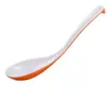 Cuchara Pequeña de Melamina de Dos Colores, Cuchara de Plástico Anticaídas Comercial con Mango Largo, Cuchara para Azúcar, Agua y Postre, Cuchara Tipo Caparazón de Tortuga al por Mayor