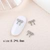 Acessórios de Nail Art em Liga de Borboleta Prateada Luxo Leve Borboleta Grande Tridimensional Laço Urso Diamante para Unhas