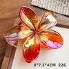 Moda Transfronteriza Nuevo Clip de Flor para Mujer Playa Frangipani Horquilla Europea y Americana Colorido Clip de Tiburón Accesorios para el Cabello en la Parte Posterior de la Cabeza
