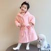 Camisola Infantil, Pijama de Veludo Coral para Meninas, Roupão Espesso com Capuz para Outono e Inverno, Roupa de Casa de Flanela para Meninas e Bebês