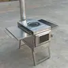 Estufa de Leña Portátil para Exteriores Estufa para Exteriores de Acero Inoxidable Camping Cocina Parrilla para Barbacoa Estufa Plegable de Leña Tour de Viaje en Coche