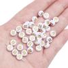 4*7mm acrílico branco dourado inglês contas de letra única contas planas diy joias com contas para educação infantil acessórios