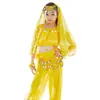 Linterna de manga larga para niños + pantalones giratorios traje de danza del vientre para niños traje de actuación de danza india para niños traje de actuación