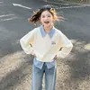 Conjunto Energético Primavera/Otoño Nuevo Estilo Moda Coreana Falso Dos Piezas Top de Manga Larga Lazo Pantalones de Pierna Ancha Conjunto de Dos Piezas