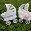 Cesta de Flores para Carrinho de Bebê Atacado Decoração Cesta de Flores Artística de Ferro Estilo Pastoral Vaso de Palha Tecida Vaso de Flores Decoração de Cesta de Flores Armazenamento