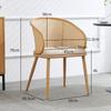 Silla de Comedor con Reposabrazos para Hogar, Restaurante, Cafetería, Silla de Ratán Hecha a Medida para Bar, Casa de Huéspedes, Tejido de Ratán con Hierro Forjado