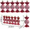 Accesorios de decoración navideña cola de pez plano caramelo pintado árbol de Navidad pequeño adorno colgante caramelo espiral venta al por mayor