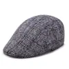 Gorra retro para hombre, boina a cuadros de otoño e invierno, gorra coreana de mediana edad, gorra progresiva informal Joker, venta al por mayor