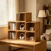 Unidad de Almacenamiento de Gabinete Pequeño de Escritorio, Gabinete de Rejilla Combinable Libremente, Estantería de Escritorio con Puertas de Gabinete, Librero, Gabinete Bajo para Almacenamiento y Organización