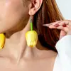 Amazon Transfronterizo Frescos Coloridos Pendientes de Flor de Girasol Dulce Atmósfera Pendientes Colgantes de Flor de Tulipán Joyería