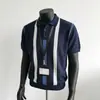 Camisa polo de punto a rayas y bloques de color, corte slim, moda de negocios juvenil