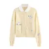 Cardigan de Punto Elegante con Solapa Jacquard de Conejo, Estilo Europeo y Americano Transfronterizo, Nueva Moda 2026, Venta al por Mayor de Mujer en Amazon