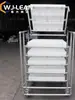 Carro Giratorio de Tubo de Aleación de Aluminio de Tercera Generación Carro Volteador de Tubo de Aluminio Estante de Almacenamiento Multicapa No Estándar Carrito Plegable