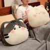 Almohada Calentador de Manos de Gato Edredón Almohada de Doble Uso Almohada para Siesta para Coche Oficina Manta 2 en 1 Regalo de Vacaciones