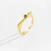 Anillo de Piedra de la Suerte Colorido de Moda y de Alta Gama con Apertura Ajustable e Índice Incrustado con Circonita para Mujer con Diseño Versátil