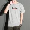 Hongxinjie, venta al por mayor, ropa de verano de cuello redondo, suelta, de media manga, para hombre, camiseta básica coreana, camiseta para adolescentes