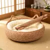 Ninho de palha artesanal para pet, ninho de gato, ninho de cachorro, adequado para todas as estações, resistente ao desgaste e a arranhões, cama de dormir de gato trançada, suprimentos para animais de estimação no atacado