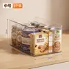 Caixa de armazenamento transparente, cesta de armazenamento retangular de plástico, organizador de lanches para geladeira de cozinha, mesa com alça, empilhável