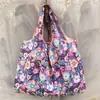 Bolsa de Compras Portátil Plegable Grande para Supermercado Almacenamiento Mercado Bolsa Ecológica Bolsa para la Colocación de Comestibles Estilo Pastoral Estilo de Color Sólido