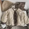 Artístico~Estilo Bosque retro chaqueta acolchada de algodón cepillado para niños unisex bebé abrigo corto de algodón de un solo pecho ropa de algodón invierno