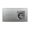 Padrão Europeu 157*86 Tomada com Interruptor Touch Russo Painel de Vidro Tomada com Interruptor Touch Luz Ozon Painel F