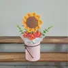 Cubo de Abrazo de Papá Noel Tejido a Mano Girasol Piña Conejo de Algodón Ramo de Lana Ganchillo Terminado Regalo