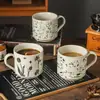 Taza de Cerámica Rústica Retro Estilo Japonés Taza Creativa de Lado Recto para Latte Art Café Taza para Beber en Casa Taza de Desayuno Taza de Agua de Oficina