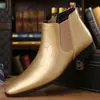 Zapatos de Talla Grande para Hombre Transfronterizos Botines Chelsea sin Cordones Botas de Cuero para Hombre Primavera, Otoño e Invierno Punta Fina Estilo Británico Botas Altas Estilo Martin para Hombre