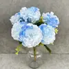 Flores Artificiais de Peônia Estilo Europeu com 7 Cabeças para Decoração de Casamento, Flores Artificiais para Exibição na Sala de Estar, Arranjos Florais, Decoração de Arco de Casamento