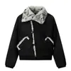 Chaqueta de Algodón Cálida con Cuello de Piel y Hebilla de Cuero Estilo Retro Americano para Hombres y Mujeres en Otoño e Invierno Nueva Chaqueta Superior Holgada de Alta Gama