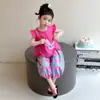 Conjunto de Manga Curta para Meninas Verão Calça Anti-Mosquito Infantil Conjunto de Duas Peças 2026 Novo Roupa Casual Fofa para Bebê Menina Roupa de Verão