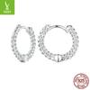 Amazon fabricantes suministran arete de aro de cadena de personalidad simple para mujer tendencia de moda sentido de alta gama plata esterlina s925