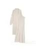 Elegante Conjunto de Dos Piezas de Vestido de Punto Transfronterizo Estilo Francés, Nuevo Conjunto de Vestido Suéter Cardigan Largo Otoño e Invierno para Tallas Pequeñas
