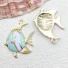 Serie Azul Lago Accesorios para Joyería DIY Estilo Coreano Aleación Esmalte Estrella de Mar Pulpo Oceánico Pendientes Llavero Pulsera Colgante