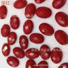 Anel de superfície de corte facetado em forma de denier plano 13x18mm, anel oval com superfície incrustada de gema, joias DIY com acessórios facetados de contas