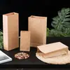 Saco Laminado de Papel Kraft Grau Alimentício Pão Lanche Café da Manhã Assar Descartável Embalagem para Levar Saco de Papel à Prova de Óleo