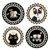 Posavasos Creativos de Dibujos Animados Lindos de Madera, Posavasos Creativos Retro para Café, Almohadillas de Aislamiento Térmico, Antideslizantes, Anti-Quemaduras, Resistentes a Altas Temperaturas
