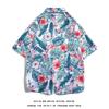 Moda Vintage Estilo Hong Kong Marca Flor Camisa de Flores para Hombres y Mujeres Camisa de Flores de Manga Corta para Parejas Hombres Delgada Verano Secado Rápido Vacaciones en la Playa