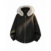 Casaco de Tricô com Capuz e Gola de Pelo Grossa e Quente Transfronteiriço 2026 Inverno Novo Moda Masculina Cardigan de Tricô Top