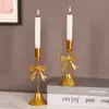 Portavelas de Mesa de Hierro Forjado Creativo con Forma de Lazo Estilo Francés para Bodas, San Valentín y Cenas a la Luz de las Velas