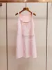 Vestido de punto de alta gama para mujer de Shenzhen Nanyou, estilo nuevo de verano, rosa suave y romántico, resistente, adornado con cuentas y pedrería