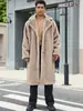 N0191 Casaco longo de pele sintética outono e inverno novo europeu e americano masculino com gola de terno, casaco de mink quente para homens