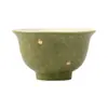 Caramelo Verde Pequena Tangerina Verde Polvilhada Ouro Prensado Caneca de Mão Cerâmica Master Cup Xícara de Chá Novo Estilo Chinês Imitação Dinastia Song Retro Conjunto de Chá Xícara Única