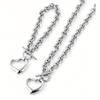 Collar de acero de titanio con forma de corazón de melocotón hueco, personalizado, sencillo y transfronterizo, con hebilla gruesa exagerada, colgante de amor, collar de moda que no se decolora