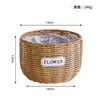Vaso de flores de imitação de rattan, cesta de flores trançada, cesta de mão, cesta de arranjo de flores secas trançada em rattan, recipiente para flores de plantas verdes suculentas, vaso de flores de imitação de rattan para suculentas