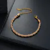 Pulsera trenzada colorida de acero de titanio para hombre, joyería de lujo ligero de alta gama de dos tonos tejida a mano personalizada para mujer